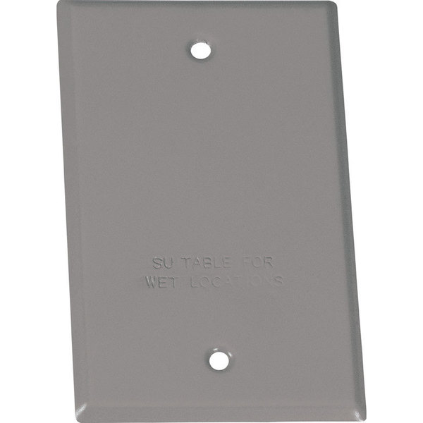 Sigma Electric Electrical Box Cover, 1 Gang, Rectangular, Stamped Steel, Blank 14240